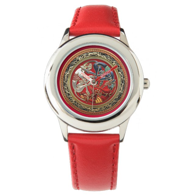 [400] Celtic Treasures - Three Dogs on Gold Watch (Front)