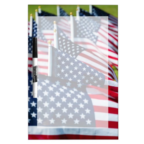 400 flags waving proudly in a field Dry_Erase board