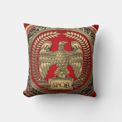 400 Gold Roman Imperial Eagle Throw Pillow