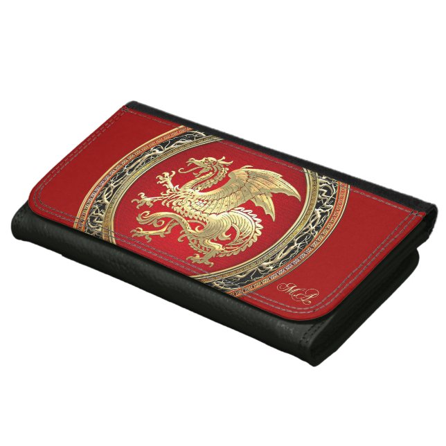 [400] Icelandic Dragon, Landvættir [Gold] Women's Wallet (Bottom)
