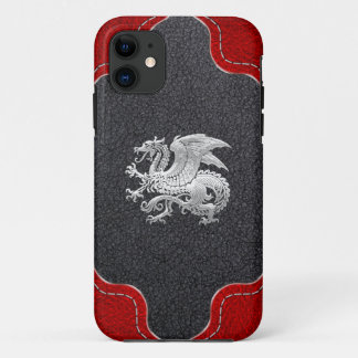 [400] Icelandic Dragon, Landvættir [Silver] iPhone 11 Case
