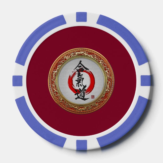 [400] Japanese calligraphy - Aikido Poker Chips (Front)