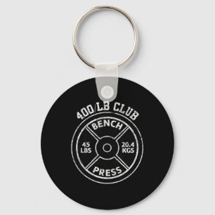 400 Lbs Pound Bench Press Club Gym Weightlifting P Keychain