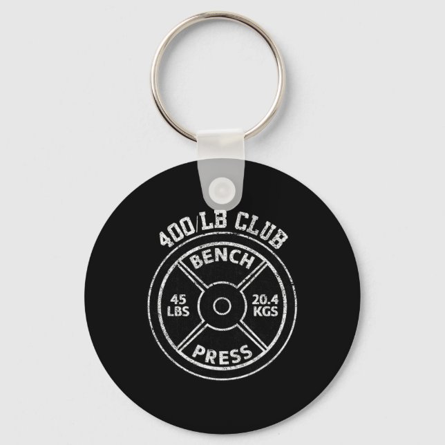 400 Lbs Pound Bench Press Club Gym Weightlifting P Keychain (Front)