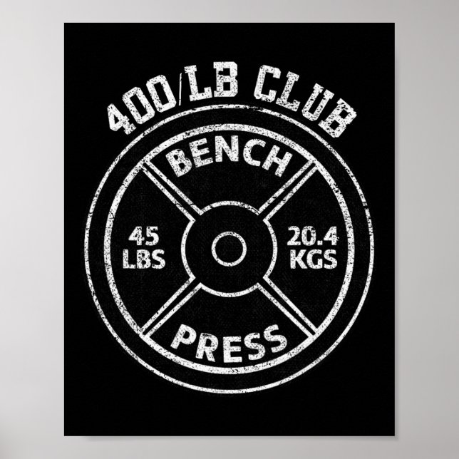 400 Lbs Pound Bench Press Club Gym Weightlifting P Poster (Front)