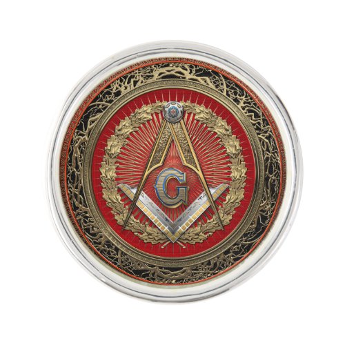 400 Master Mason _ Gold Square  Compasses Lapel Pin