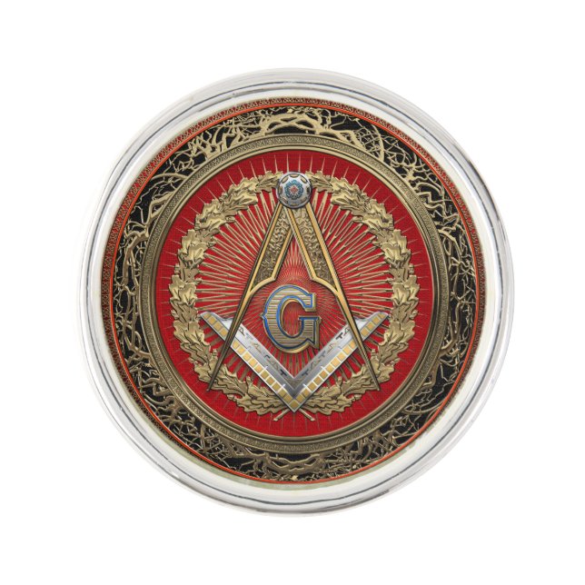 [400] Master Mason - Gold Square & Compasses Lapel Pin (Front)