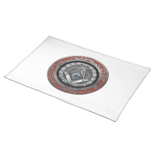 [400] Master Mason - Silver Square & Compasses Cloth Placemat