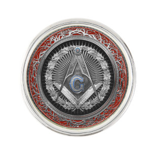 [400] Master Mason - Silver Square & Compasses Lapel Pin