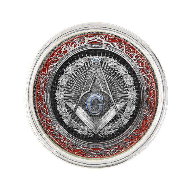 [400] Master Mason - Silver Square & Compasses Lapel Pin (Front)