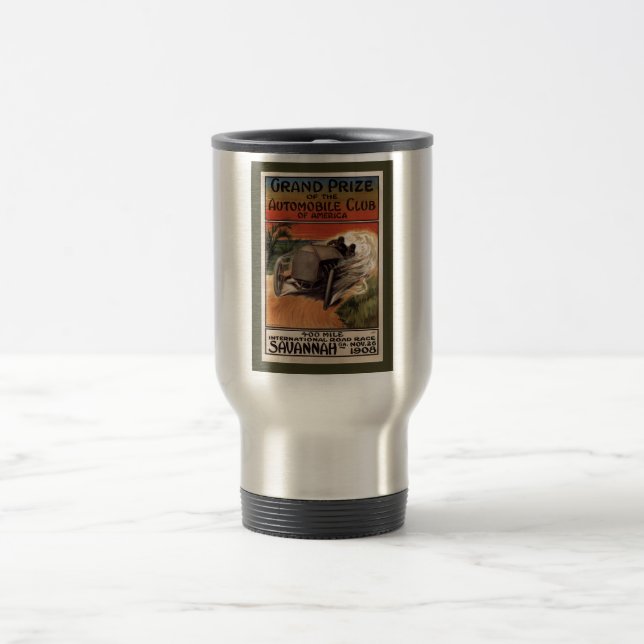 400 Mile ~ International Road Race~Savannah 1908 Travel Mug (Center)