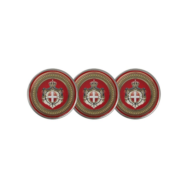[400] Order of Malta - SMOM Coat of Arms Golf Ball Marker (3 Up)