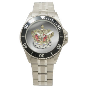 [400] Prince [King] Royal Crown [Fur+Gold][Red] Watch