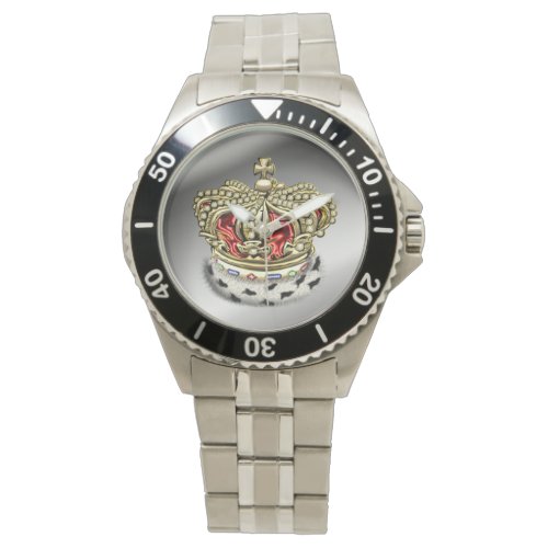 400 Prince King Royal Crown FurGoldRed Watch