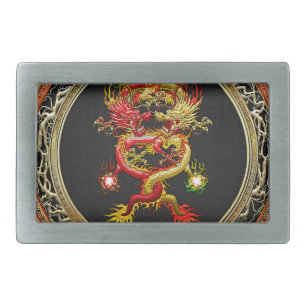 [400] Red and Yellow Dragons Belt Buckle