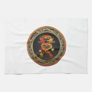 [400] Red and Yellow Dragons Kitchen Towel