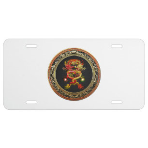 [400] Red and Yellow Dragons License Plate