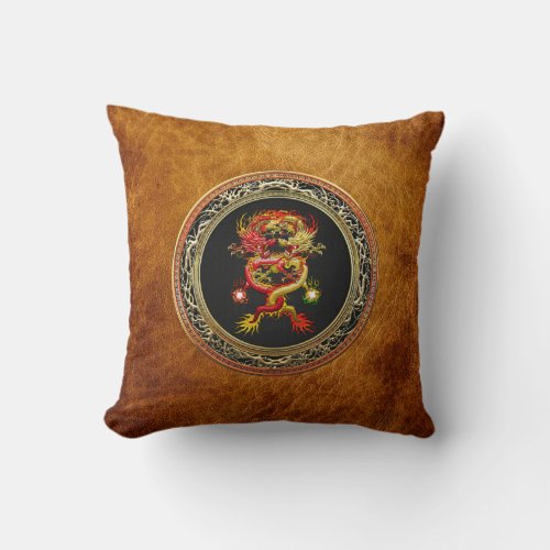 400 Red and Yellow Dragons Throw Pillow