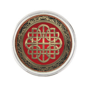 [400] Sacred Celtic Gold Knot Cross Lapel Pin