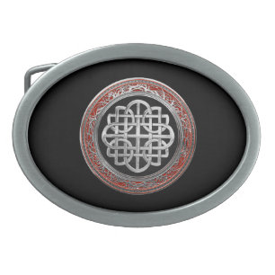 [400] Sacred Celtic Silver Knot Cross Belt Buckle