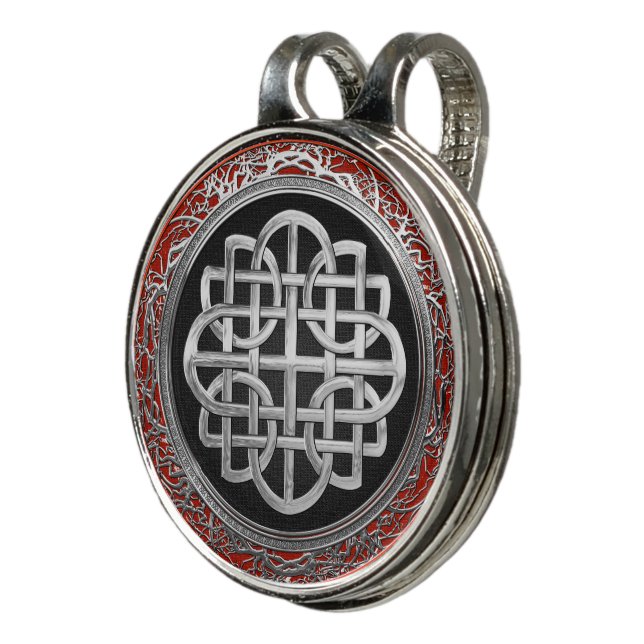 [400] Sacred Celtic Silver Knot Cross Golf Hat Clip (3/4)