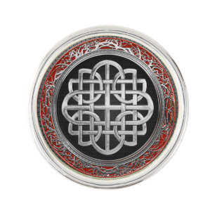 [400] Sacred Celtic Silver Knot Cross Lapel Pin