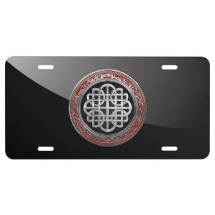 [400] Sacred Celtic Silver Knot Cross License Plate