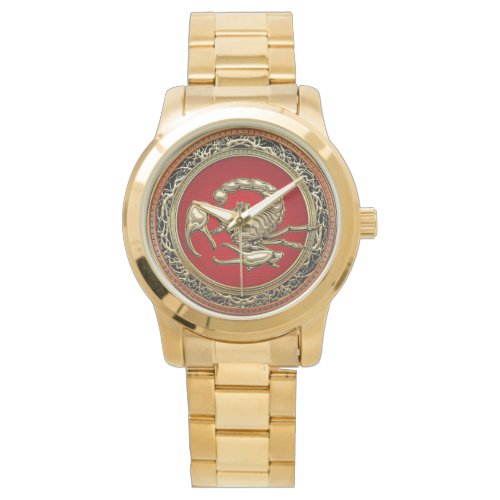 400 Sacred Golden Scorpion on Red Watch