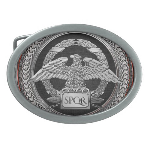400 Silver Roman Imperial Eagle over Medallion Belt Buckle