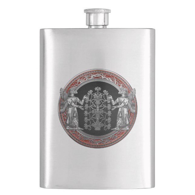 [400] Two Silver Ninurtas with Tree of Life Flask (Front)