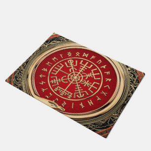 [400] Vegvisir - Viking Gold Magic Runic Compass Doormat