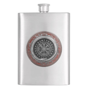 [400] Vegvisir - Viking Silver Magic Runic Compass Flask