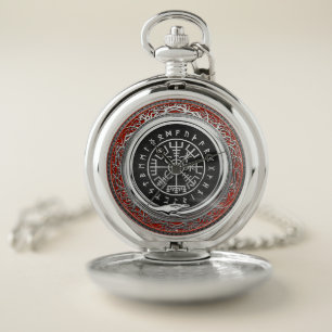 [400] Vegvisir - Viking Silver Magic Runic Compass Pocket Watch