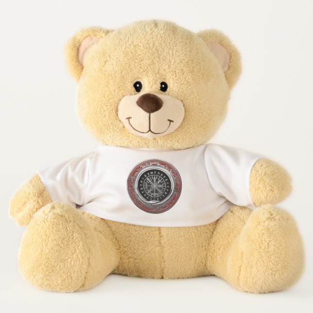 [400] Vegvisir - Viking Silver Magic Runic Compass Teddy Bear (Front)