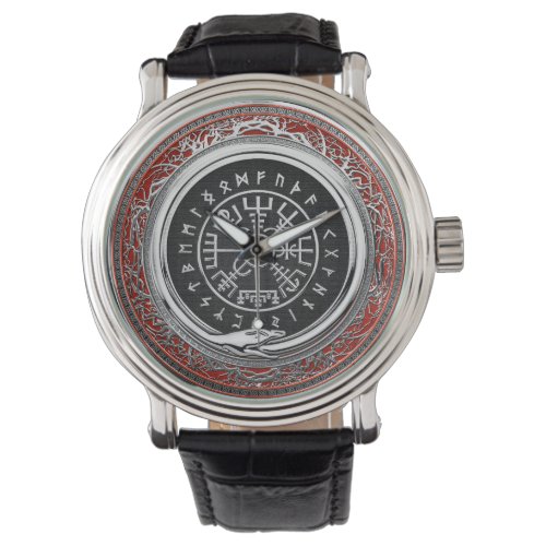 400 Vegvisir _ Viking Silver Magic Runic Compass Watch