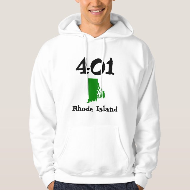 401, Area Code of Rhode Island Hoodie (Front)