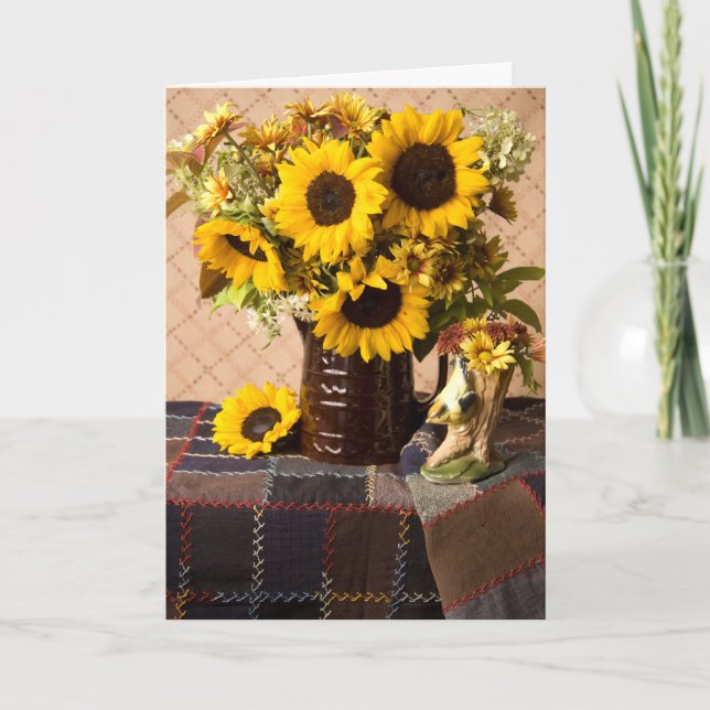 4038 Sunflower Bouquet Birthday Card (Front)