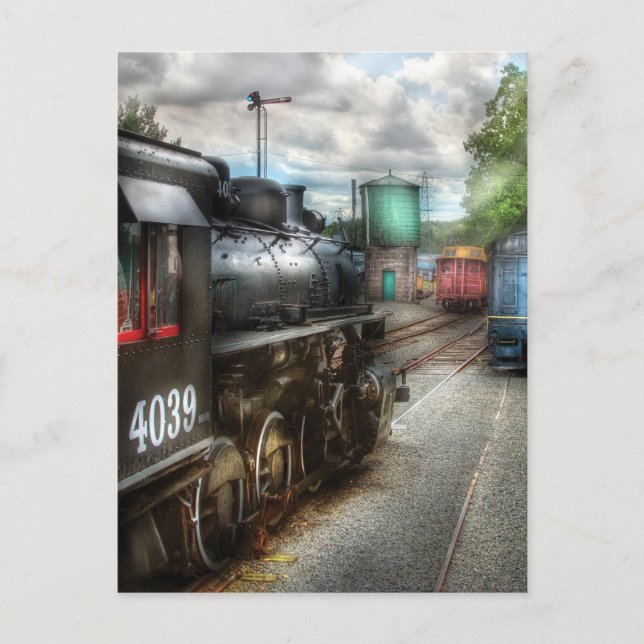 4039 - In the train yard Postcard (Front)