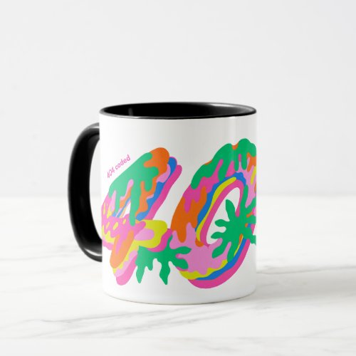 404 Coded Drip Typography PNG | Colorful Melting G Mug
