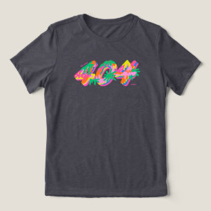 404 Coded Drip Typography PNG Colorful Melting G Tri-Blend Shirt