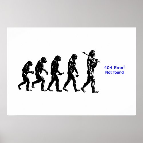 404 error human evolution poster