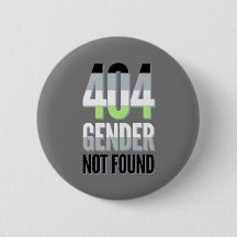 404 Gender Not Found Agender Pride Button