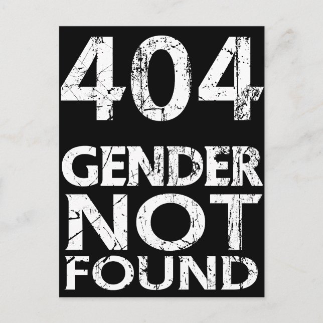 404 Gender not found - Agender Pride Postcard (Front)