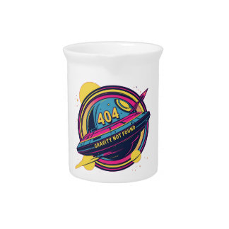 404 Gravity Not Found – Retro Space Pop Art Beverage Pitcher