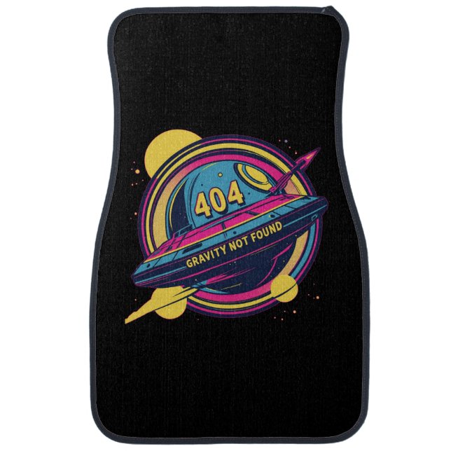 404 Gravity Not Found – Retro Space Pop Art Car Floor Mat (Front)