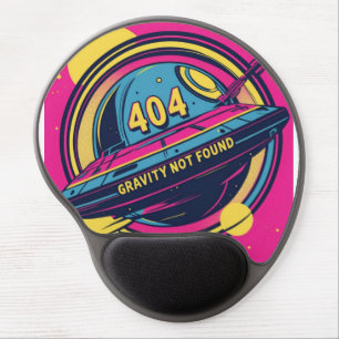 404 Gravity Not Found – Retro Space Pop Art Gel Mouse Pad