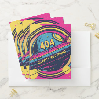 404 Gravity Not Found – Retro Space Pop Art Pocket Folder