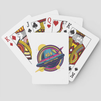 404 Gravity Not Found – Retro Space Pop Art Poker Cards