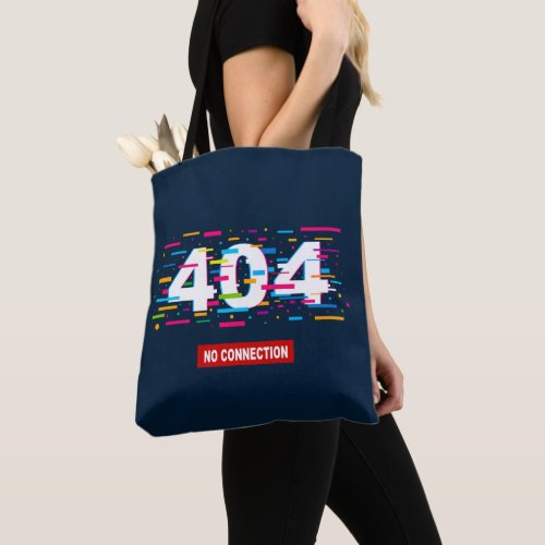 404 No Connection White version in Navy Blue Tote Bag