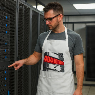 404 Not Found Website Error Message Adult Apron